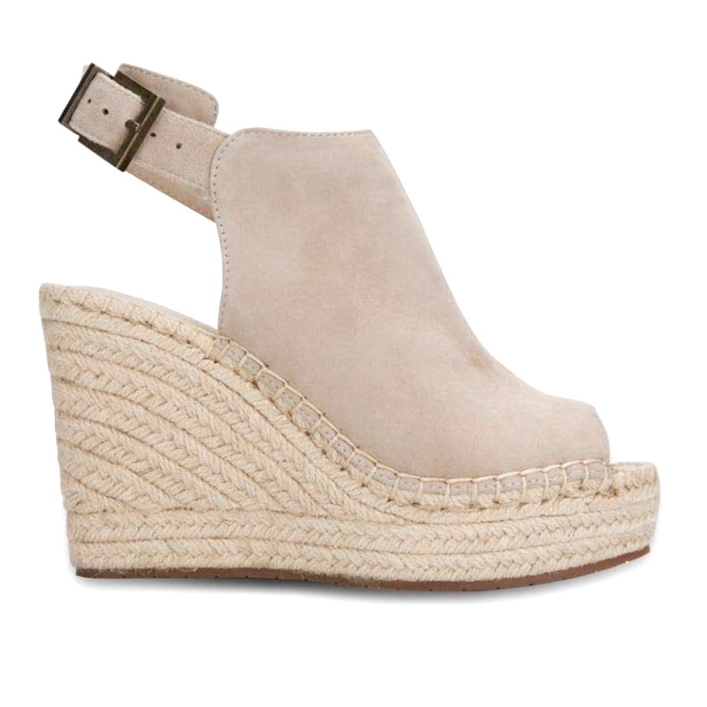 Kenneth Cole Cream Wedge Espadrille Sandals with Peep-Toe size 9.5